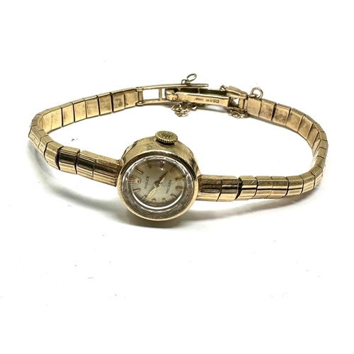 428 - Vintage 9ct gold Rolex precision ladies wrist watch the watch is ticking weight 15.5g