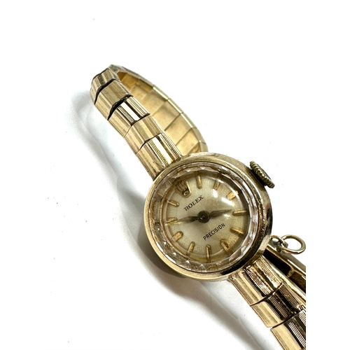 428 - Vintage 9ct gold Rolex precision ladies wrist watch the watch is ticking weight 15.5g