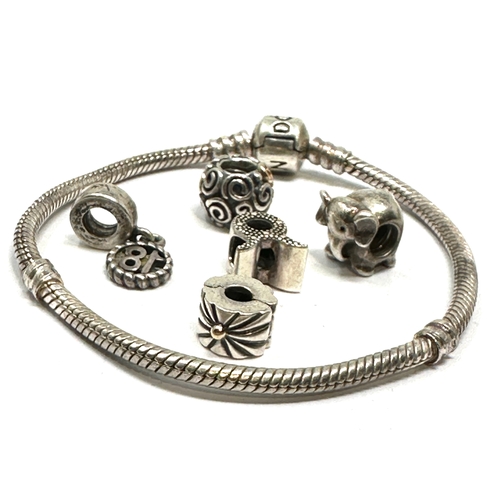 259 - Pandora silver charms & pandora snake bracelet