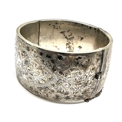 263 - Antique silver cuff bangle weight 48g