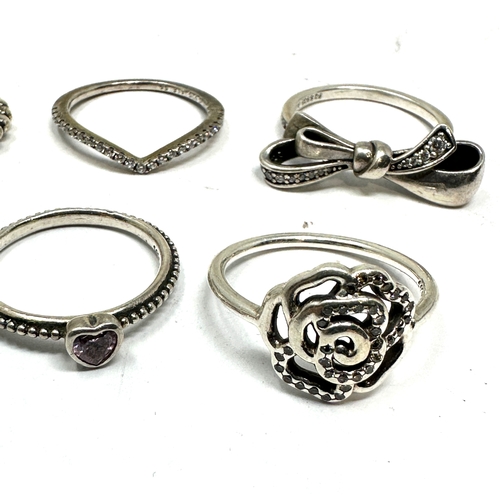 273 - 6 silver pandora rings