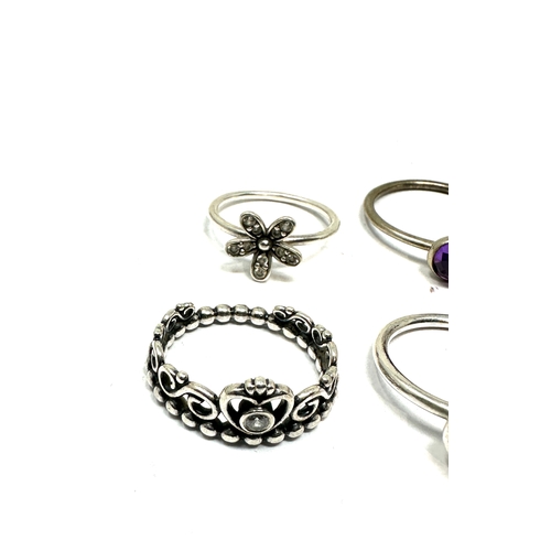 274 - 6 silver pandora rings