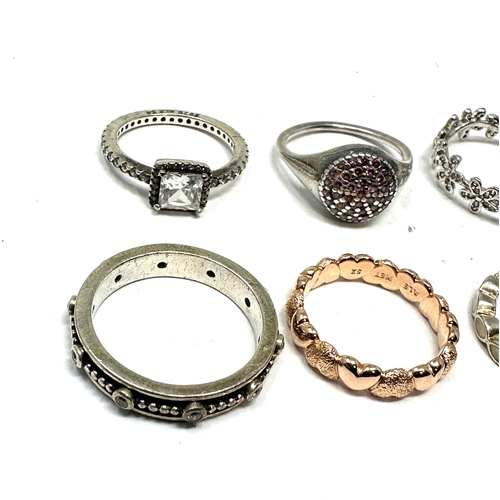 276 - 6 silver pandora rings