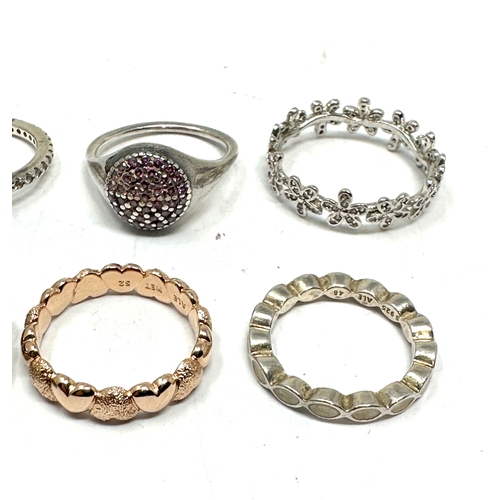 276 - 6 silver pandora rings