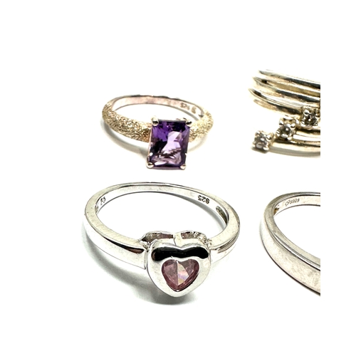 282 - 6 silver stone set rings