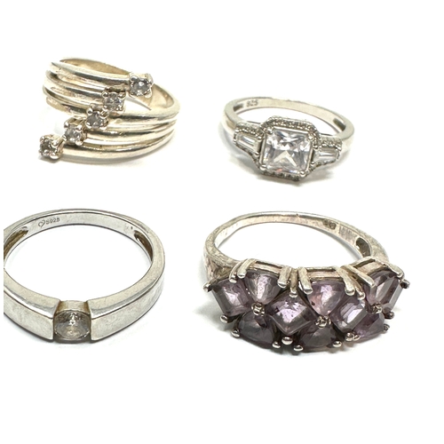 282 - 6 silver stone set rings