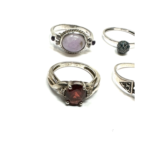 283 - 6 silver stone set rings