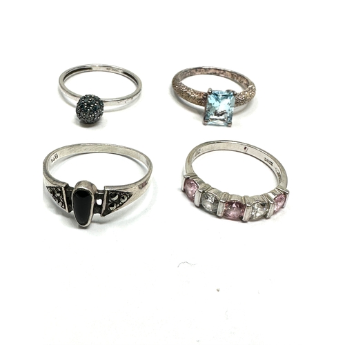 283 - 6 silver stone set rings