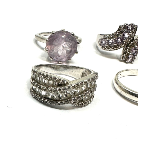 285 - 6 silver stone set rings