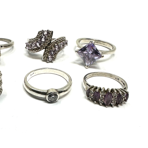 285 - 6 silver stone set rings