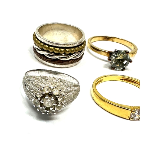 288 - 6 silver stone set rings