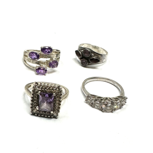 289 - 6 silver stone set rings