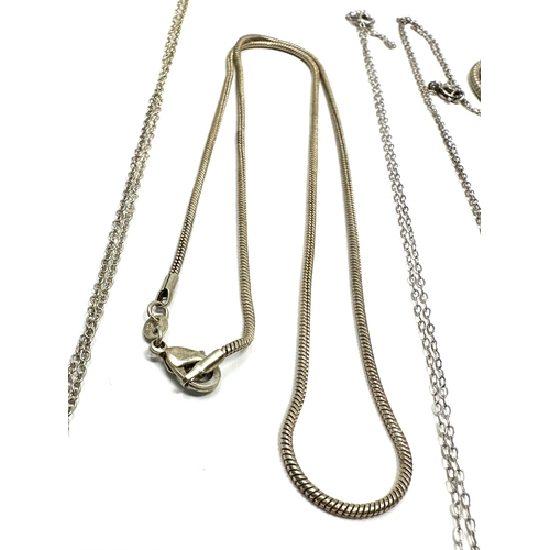 294 - 6 silver necklace chains weight 40g