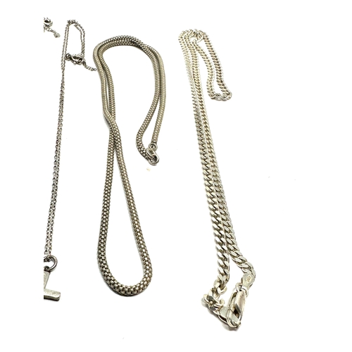 294 - 6 silver necklace chains weight 40g