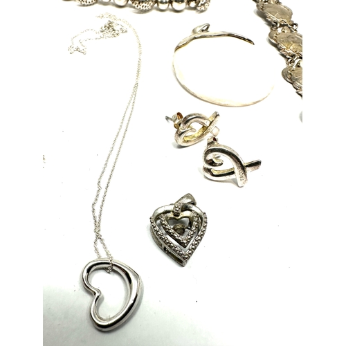 299 - selection of silver jewellery inc danish silver turtle bracelet pendants etc weight 83g