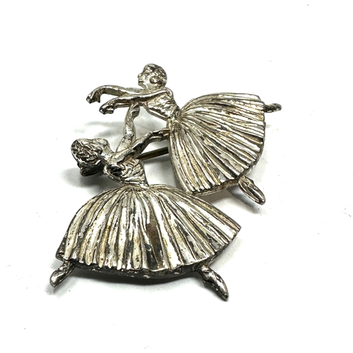 247 - Pretty Silver Double Ballerina Brooch Birmingham 1950s designed by Frederick Massingham