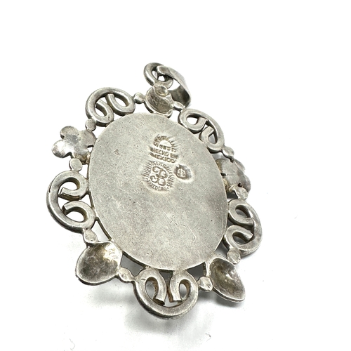 251 - Rare mexico LOS BALLESTEROS  Sterling Silver gemstone  Poison pendant measures approx 7cm drop by 4.... 