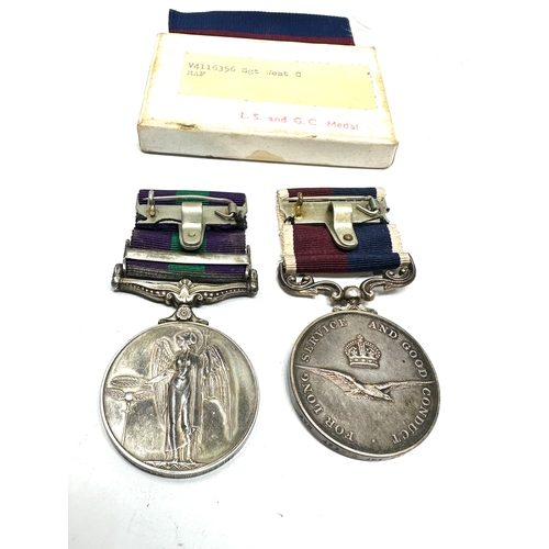 356 - Boxed Pair of RAF medals Long Service And Good Conduct Medal & G.S.M Arabian Peninsula Medal to 4116... 