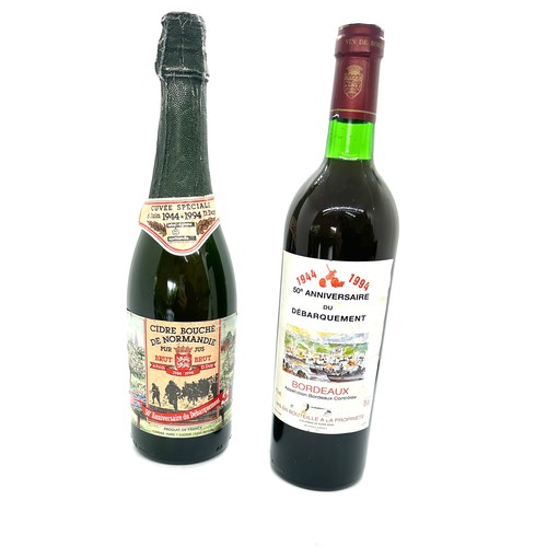 539 - 2 Bottles of D-Day 50th Anniversary memorabilia alcohol, Bordeauc and Cuvee speciale