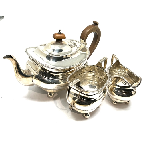 7 - three piece silver tea service birmingham silver hallmarks makers alan clark Co Ltd London weight 56... 