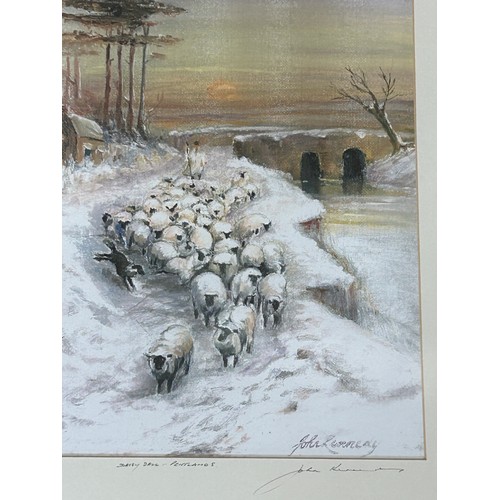 75 - 2 framed limited edition prints by John Kennedy, number 3 and 4 of 50. Christmas morning Rothley, Da... 