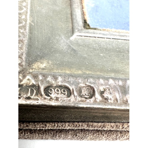 15 - silver picture frame millenium silver hallmarks measures approx 19.5 by 14.5cm