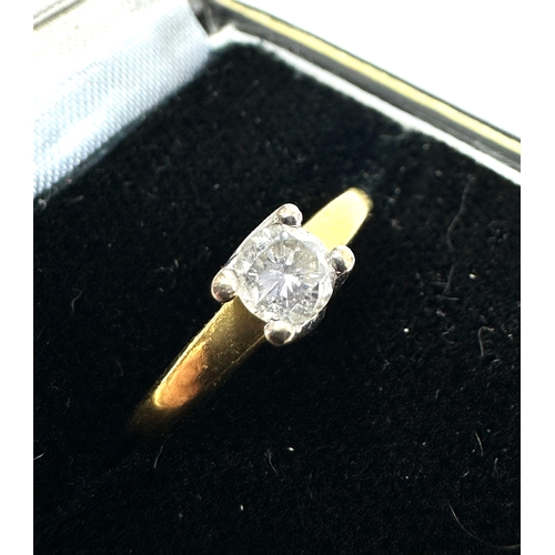 127 - 18ct gold diamond solitaire ring diamond measures approx 4mm dia est 0.25ct weight approx 3g