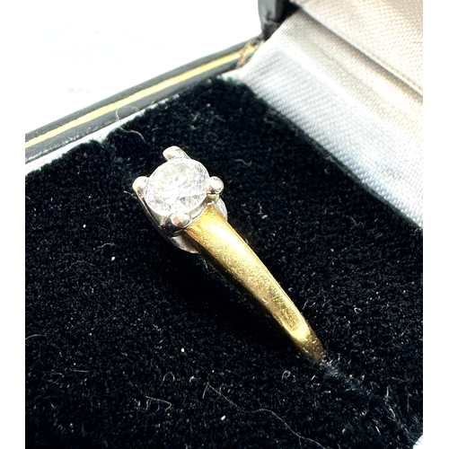 127 - 18ct gold diamond solitaire ring diamond measures approx 4mm dia est 0.25ct weight approx 3g