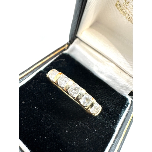 130 - 9ct gold diamond half eternity ring 0.50ct diamonds  weight 2.5g