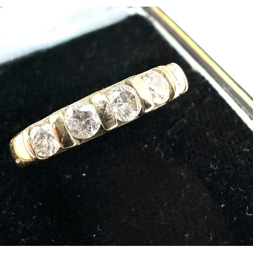 130 - 9ct gold diamond half eternity ring 0.50ct diamonds  weight 2.5g