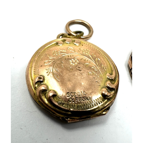 133 - 2 antique 9ct gold back & front lockets weight 7.2g