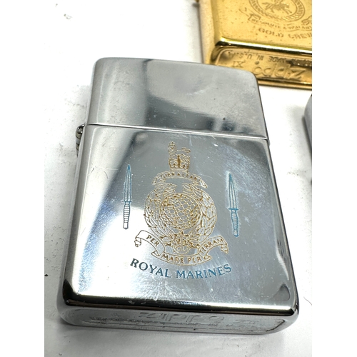 471 - 3 Zippo lighters royal air force royal marines & gold crew