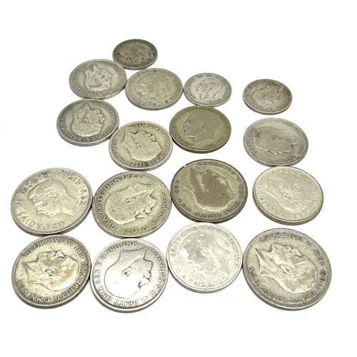 399 - selection of pre 1947 silver coins inc half crowns  two shillings shillings weight 184g