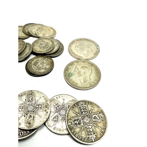 400 - selection of pre 1947 silver coins inc half crowns  two shillings & shillings weight 219 g