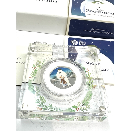 405 - Royal mint the snowman  2019 50p silver proof coin boxed c.o.a