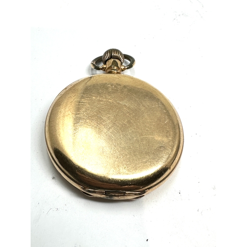 412 - Gold plated tho russell & sons full hunter pocket watch the watch is not ticking