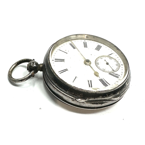 413 - Antique silver pocket watch A monty London the balance spins freely fully wound not working