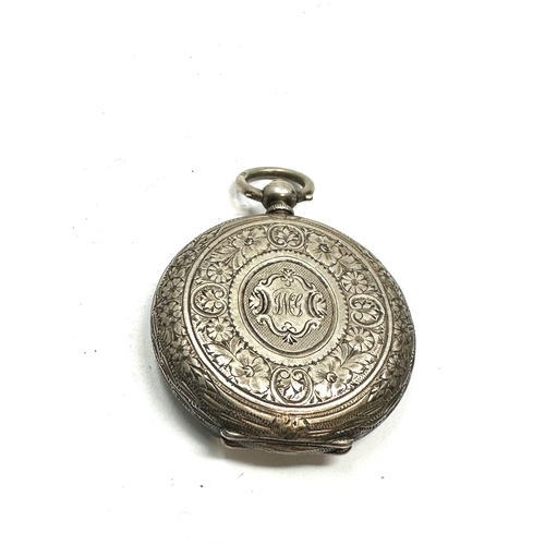 416 - Antique silver fob watch the watch is not ticking