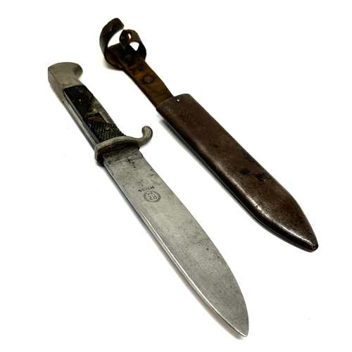 360 - original WW2 German hitler youth dagger and sheath one side of handle damaged as shown