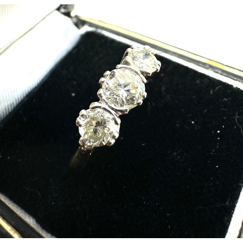 145 - 18ct gold  diamond ring set with est 1.0 ct diamonds weight approx 4g