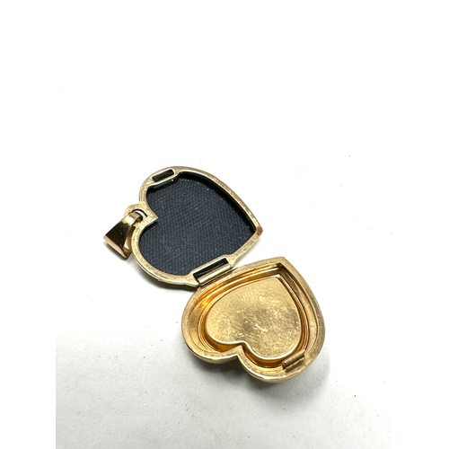 150 - 9ct gold heart locket weight 2.4g