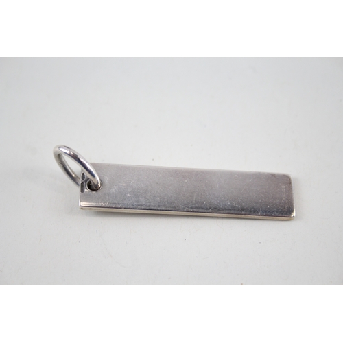 308 - Silver ingot style pendant by designer Gucci (8g)