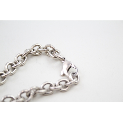 312 - Silver bracelet with heart tag by designer Tiffany & Co (35g)