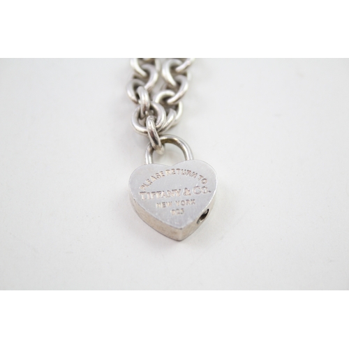 312 - Silver bracelet with heart tag by designer Tiffany & Co (35g)