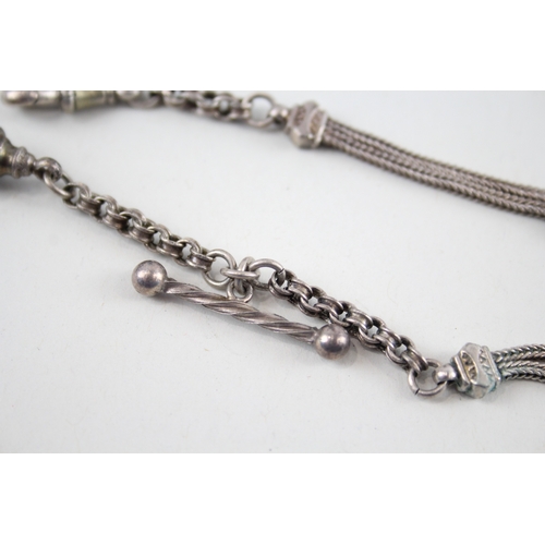 315 - Silver antique Albertina chain with tassel (11g)