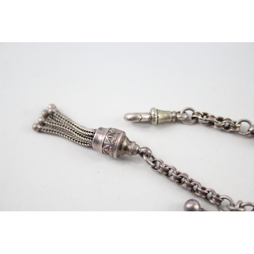 315 - Silver antique Albertina chain with tassel (11g)