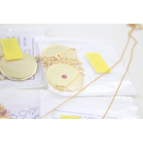 323 - A collection of gold tone silver zodiac necklaces (100g)