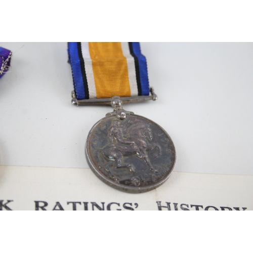 375 - WW Navy Long Service Medal Group & Original Papers  Trio Named