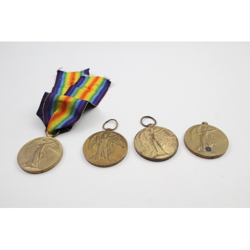 376 - WW1 Victory Medals x 4 Named 1797 A Bmdr G.F Edwards R.A etc