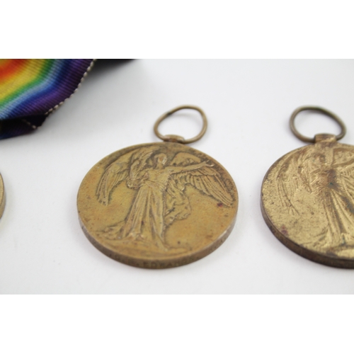 376 - WW1 Victory Medals x 4 Named 1797 A Bmdr G.F Edwards R.A etc